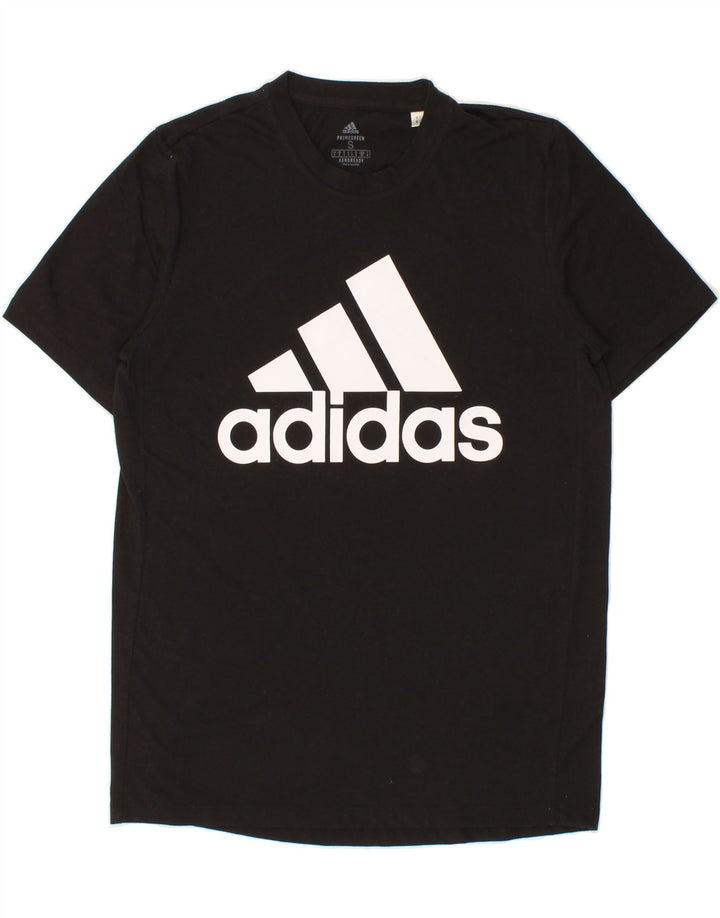 ADIDAS Mens Aeroready Graphic T-Shirt Top Small Black Polyester Vintage Adidas and Second-Hand Adidas from Messina Hembry 