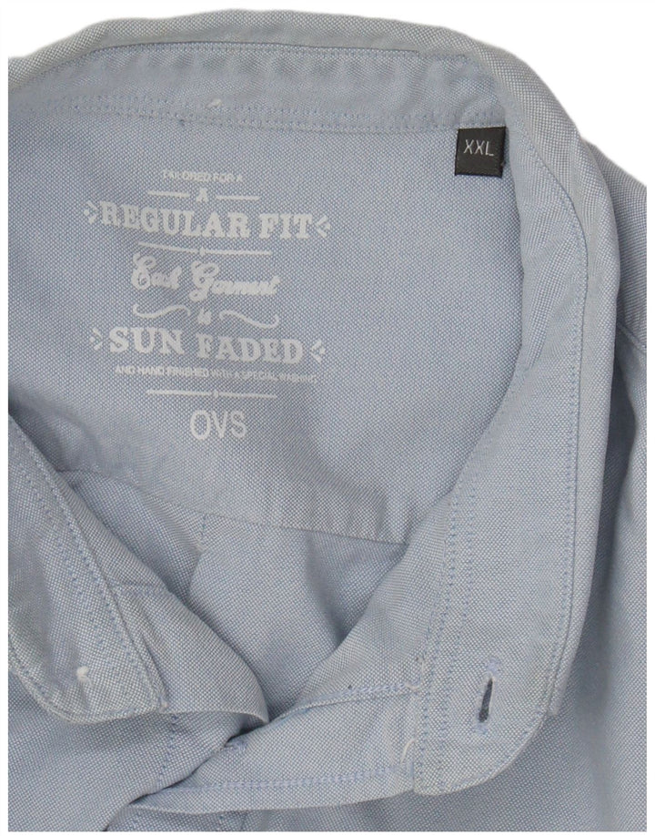 OVS Mens Sun Faded Regular Fit Shirt 2XL Blue