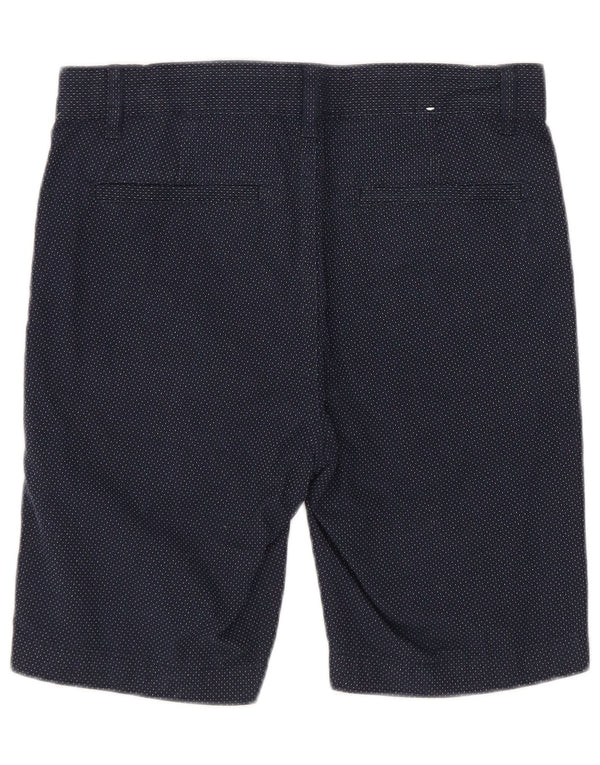 Benetton Boys Chino Shorts 7-8 Years Medium W24 Navy Blue Spotted Cotton
