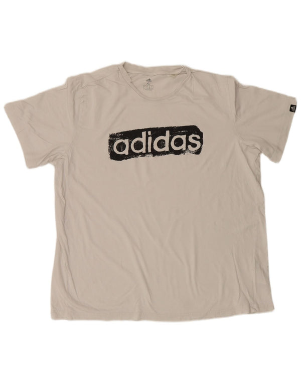 Adidas Mens Graphic T-Shirt Top XL White Cotton