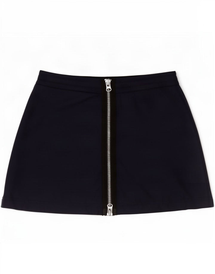 Zara Womens Mini Skirt Medium W28 Navy Blue Polyamide