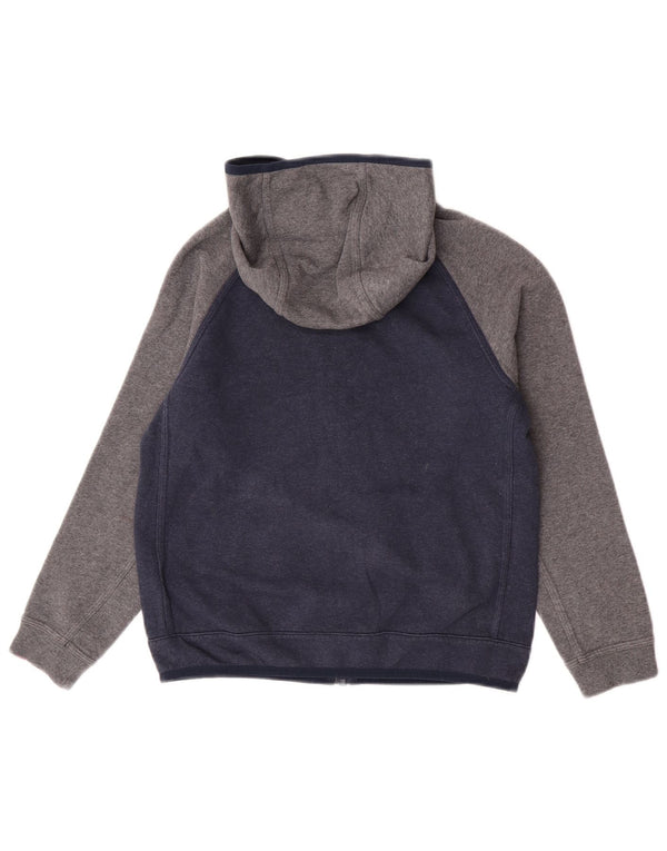 Nike Boys Zip Hoodie Sweater 10-11 Years Medium Navy Blue Colourblock