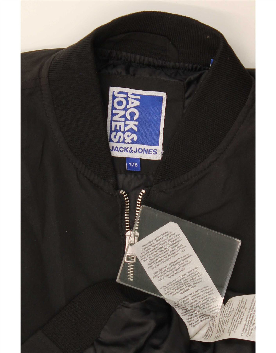 Jack & Jones Boys Bomber Jacket 15-16 Years Black Polyester