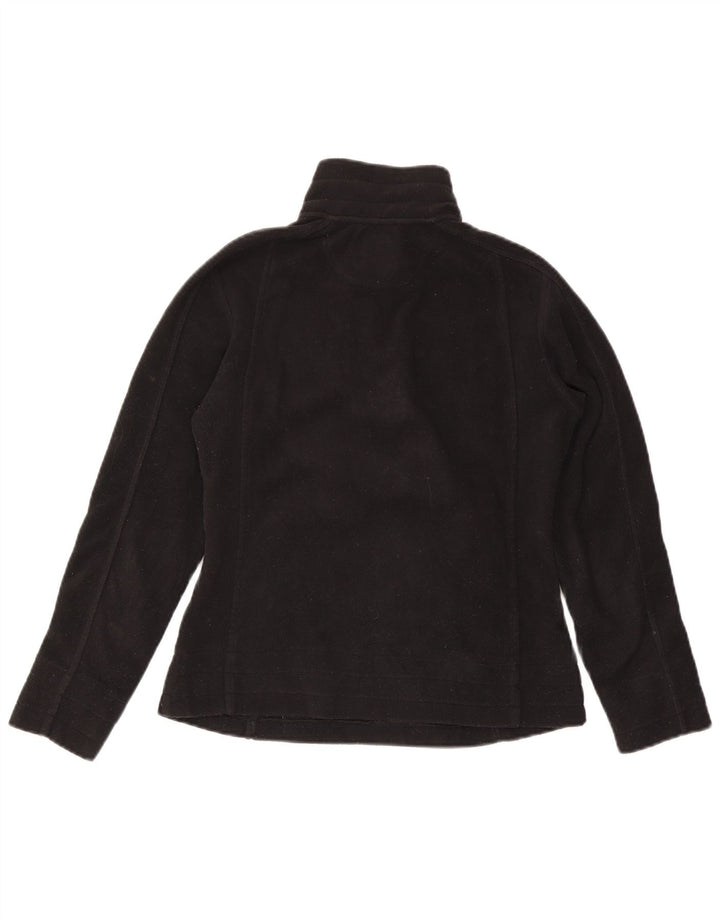 Think Pink Womens Zip Neck Fleece Jumper UK 10 Small Black Polyester