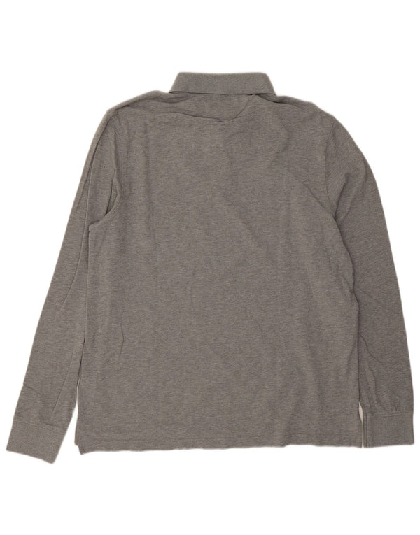 Tommy Hilfiger Mens Long Sleeve Regular Fit Polo Shirt XL Grey Flecked