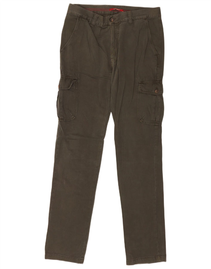 Carrera Mens Regular Cargo Trousers W31 L33 Green Cotton
