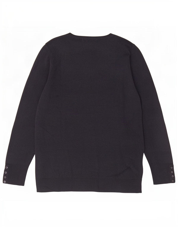 Marks & Spencer Womens V-Neck Jumper Sweater UK 16 Large Navy Blue