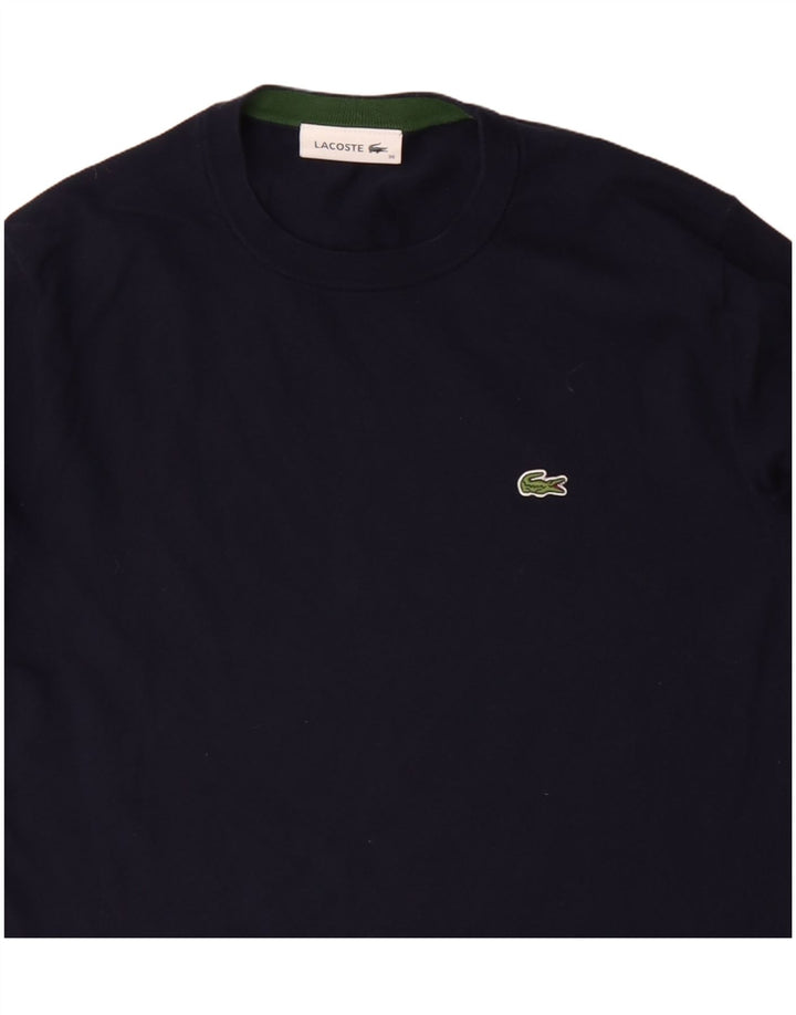 Lacoste Womens Crew Neck Jumper Sweater Size 36 Small Navy Blue Cotton