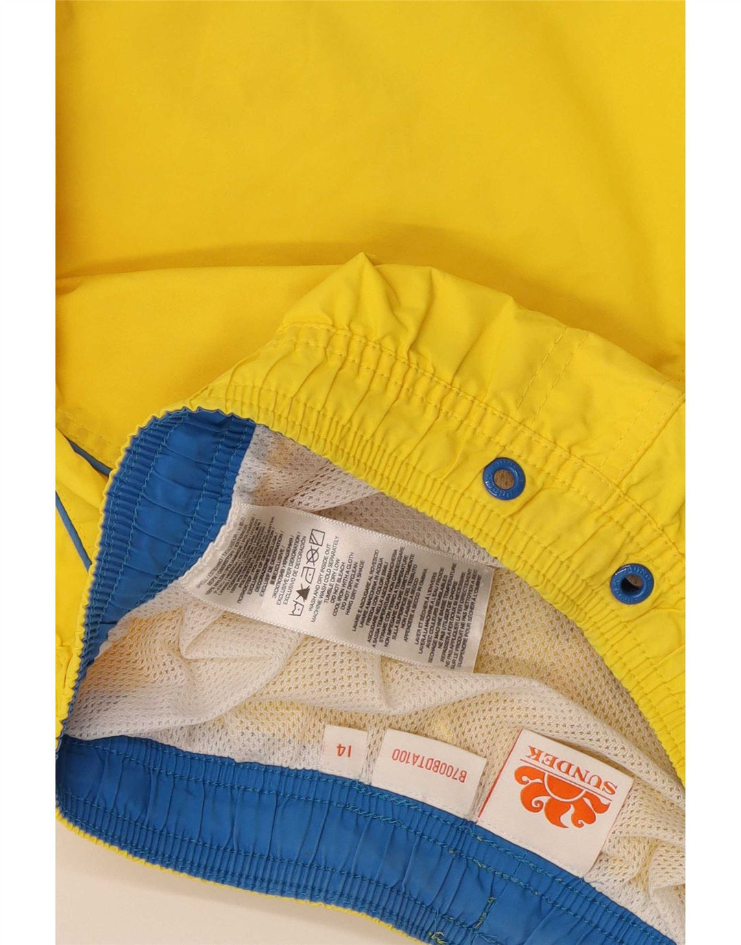 Sundek Boys Swimming Shorts 13-14 Years Yellow Polyester