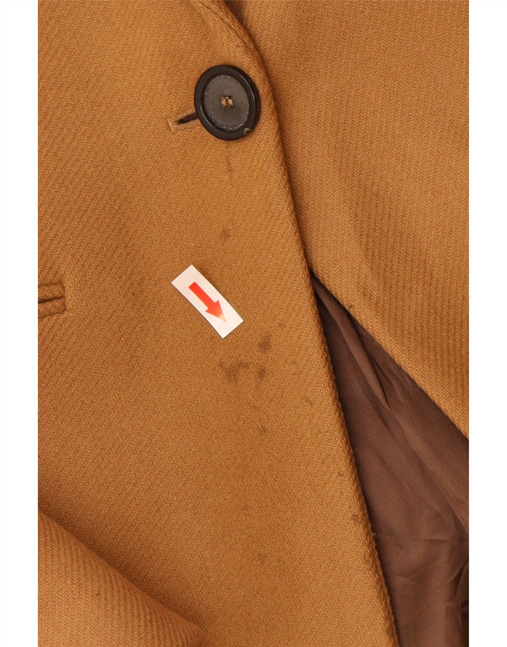 Zara Womens Overcoat UK 6 XS Brown Wool