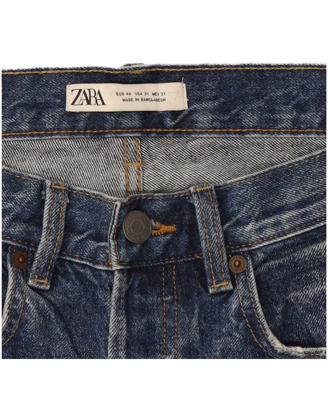 ZARA Mens Cropped Tapered Jeans EU 40 Medium W31 L25 Blue