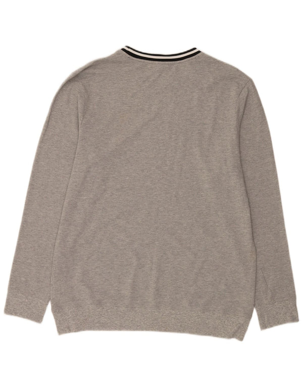 Calvin Klein Mens Graphic Crew Neck Jumper Sweater Large Grey Striped