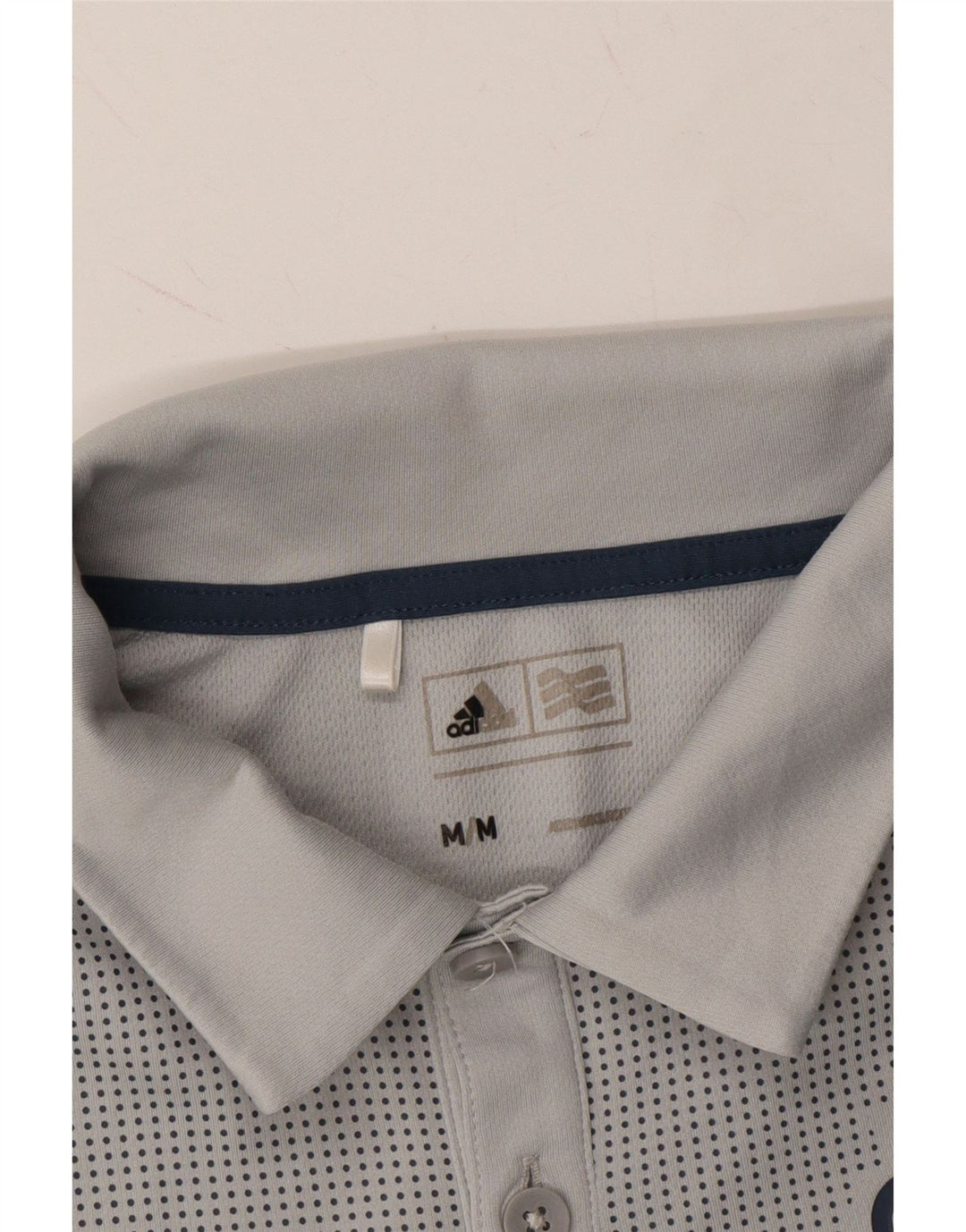 ADIDAS Mens Graphic Polo Shirt Medium Grey Polyester Vintage Adidas and Second-Hand Adidas from Messina Hembry 