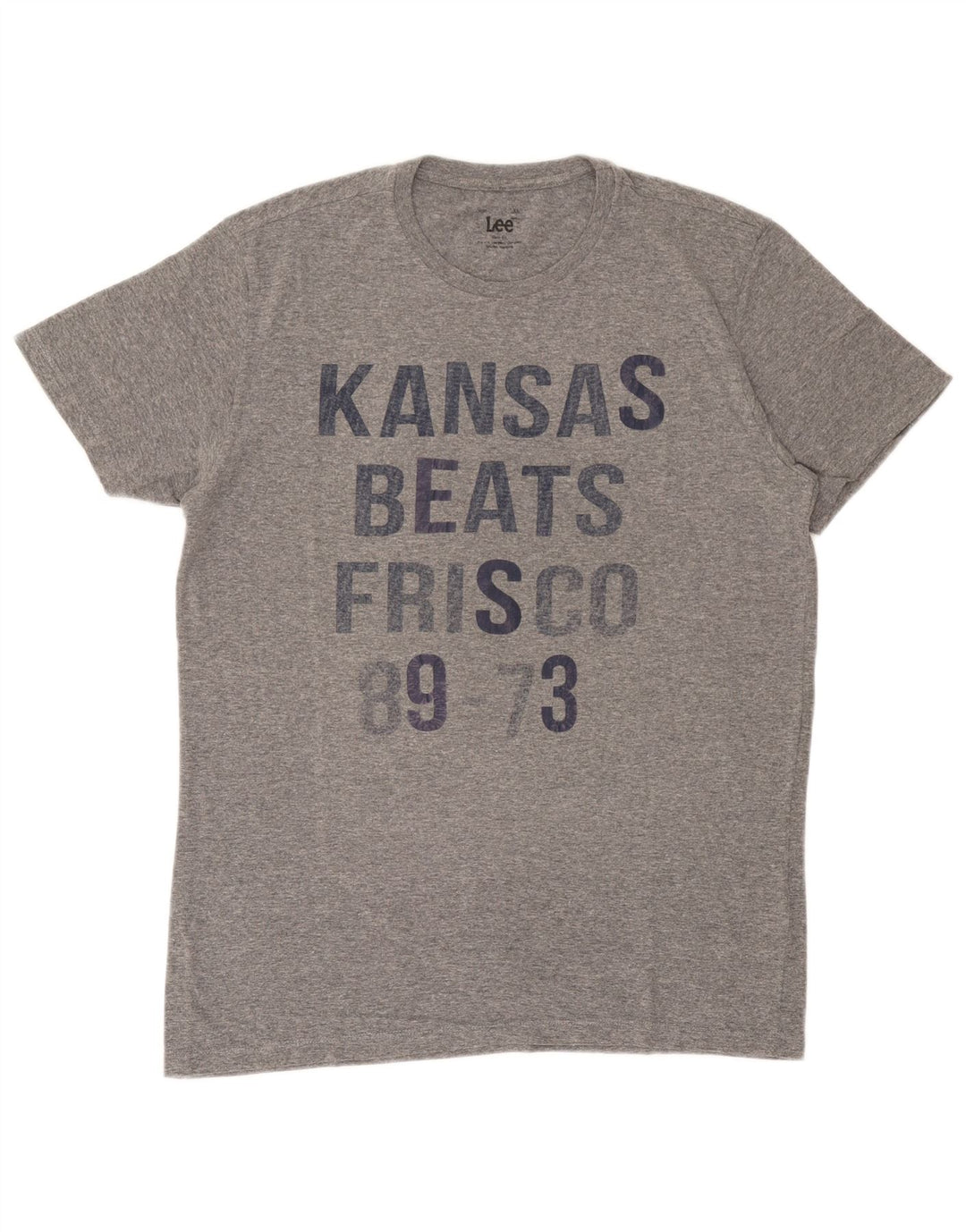 Lee Mens Slim Fit Graphic T-Shirt Top XL Grey Cotton