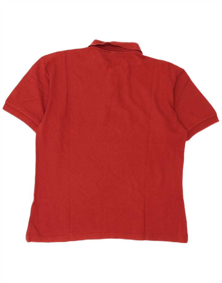 Fila Mens Polo Shirt IT 52 Large Burgundy Cotton