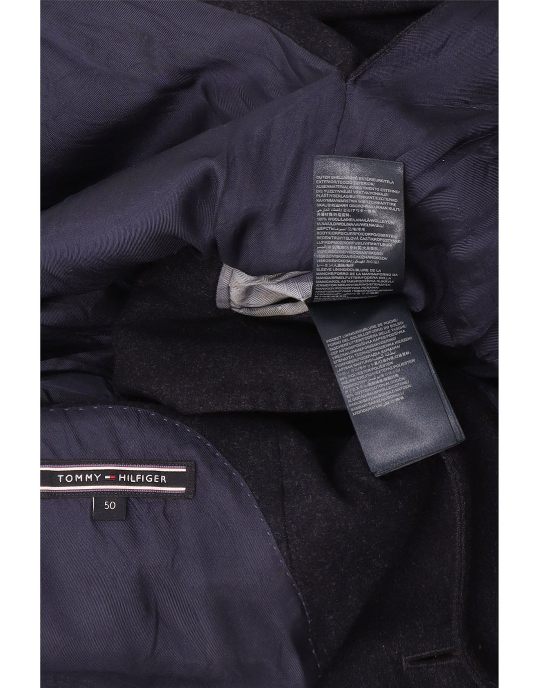 Tommy Hilfiger Mens 2 Button Blazer Jacket IT 50 Large Navy Blue Wool