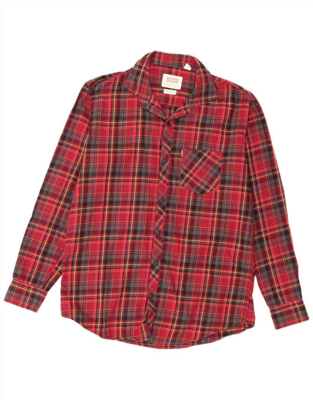 Levi's Mens Slim Fit Flannel Shirt XL Red Check