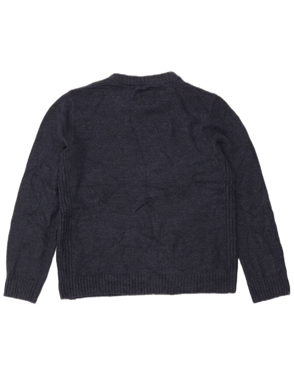 FAT FACE Womens Oversized Crew Neck Jumper Sweater UK 10 Small Navy Blue