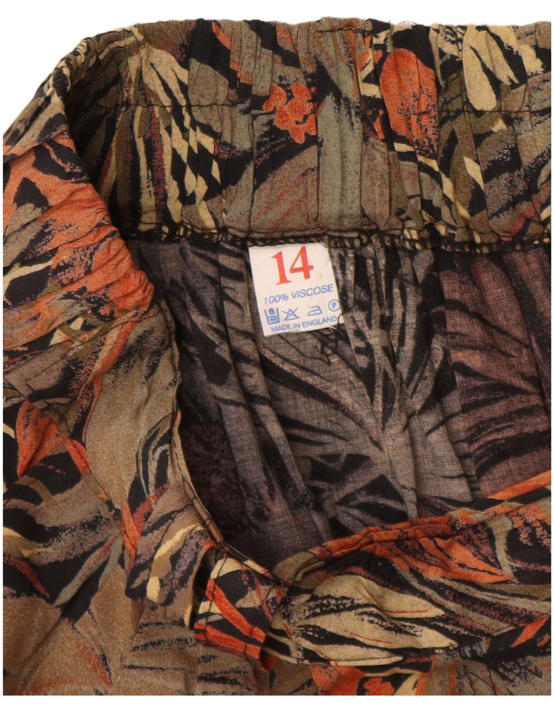 VINTAGE Womens A-Line Skirt UK 14 Medium W28  Brown Floral Viscose