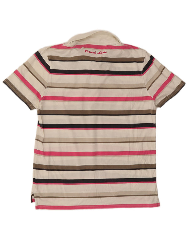 NIKE Mens Polo Shirt UK 42/44 Large Multicoloured Striped Cotton