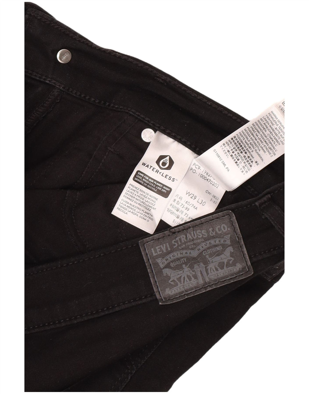 Levi's Womens 312 Shaping Slim Jeans W29 L30 Black Cotton