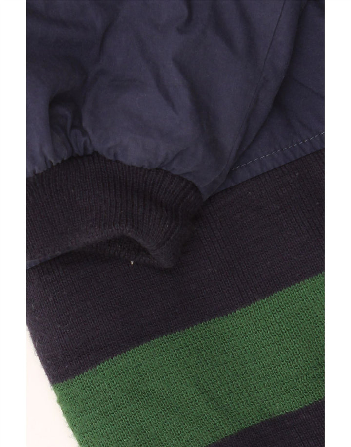 VINTAGE Mens Bomber Jacket UK 42 XL Navy Blue Colourblock