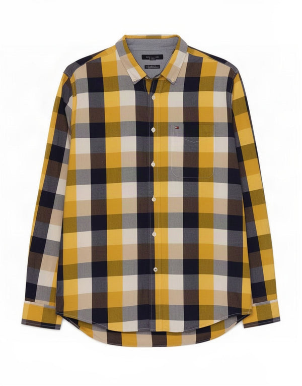 Tommy Hilfiger Mens Classic Fit Shirt Large Multicoloured Check Cotton