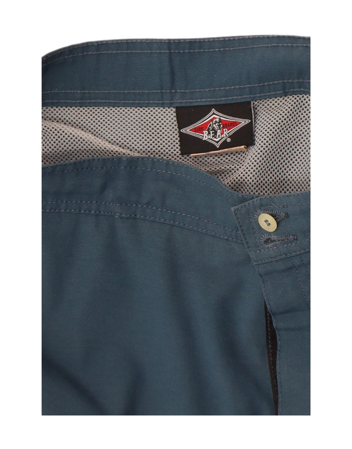 Bear Mens Swimming Shorts Medium  Navy Blue Colourblock Polyester