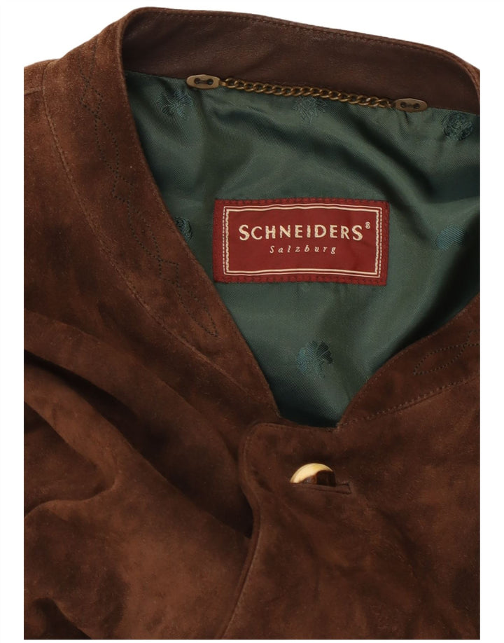 Schneiders Mens Suede Jacket UK 44 2XL Brown Leather Classic