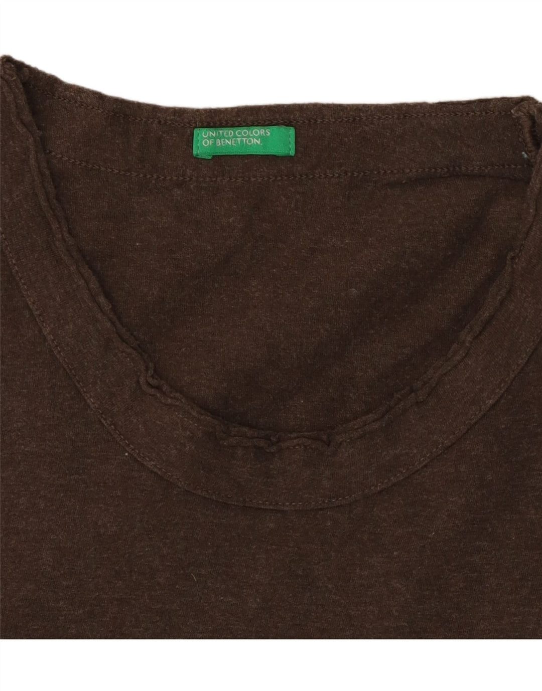BENETTON Mens T-Shirt Top Medium Brown
