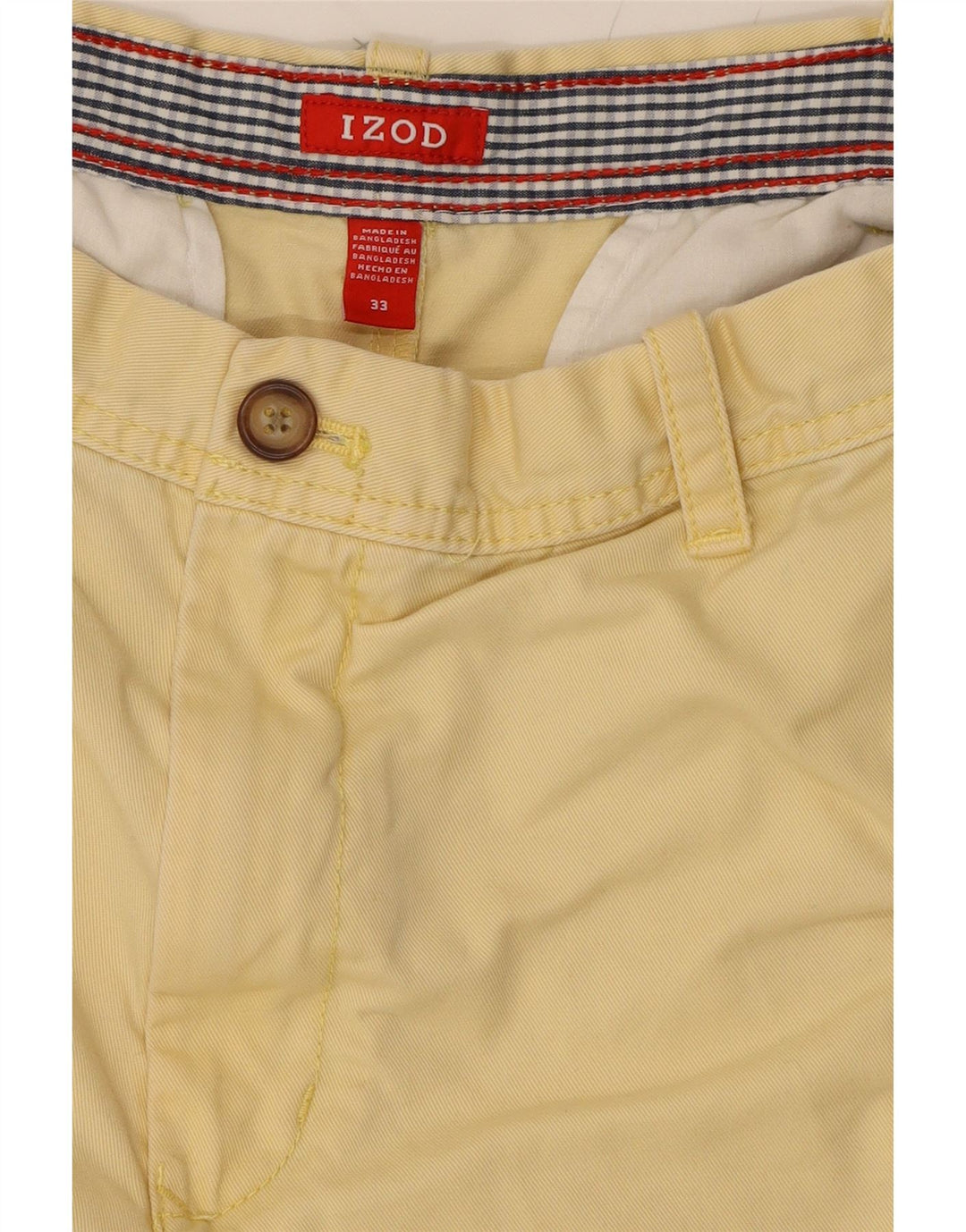 IZOD Mens Chino Shorts W33 Medium Yellow Cotton Vintage Izod and Second-Hand Izod from Messina Hembry 