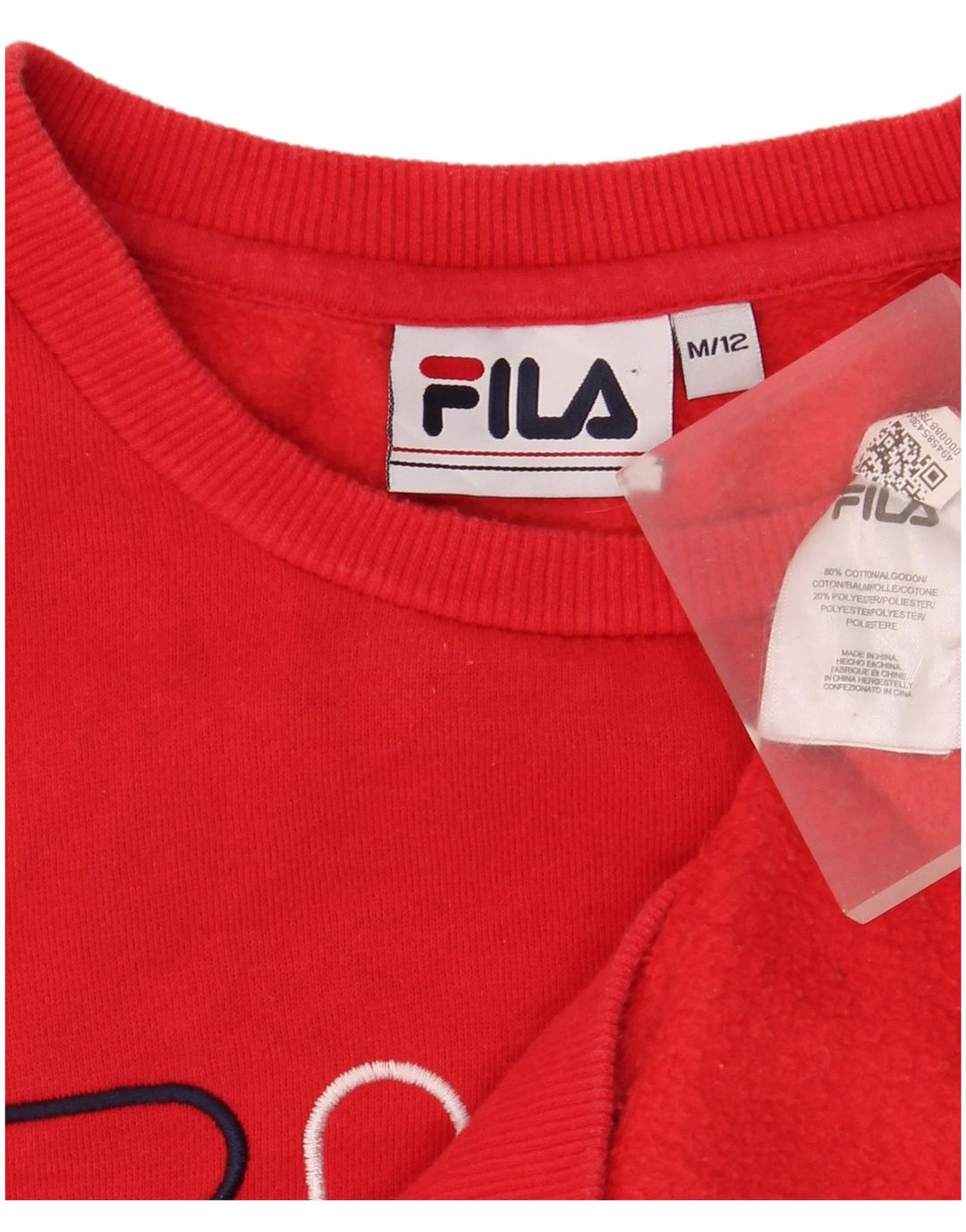 Fila Mens Graphic Oversized Sweatshirt Jumper UK 12 Medium Red Cotton
