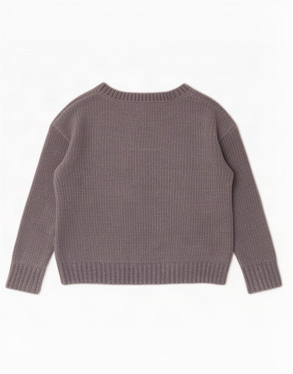 Gap Womens Oversized Crop Velour Boat Neck Jumper Sweater UK 6 XS Grey
