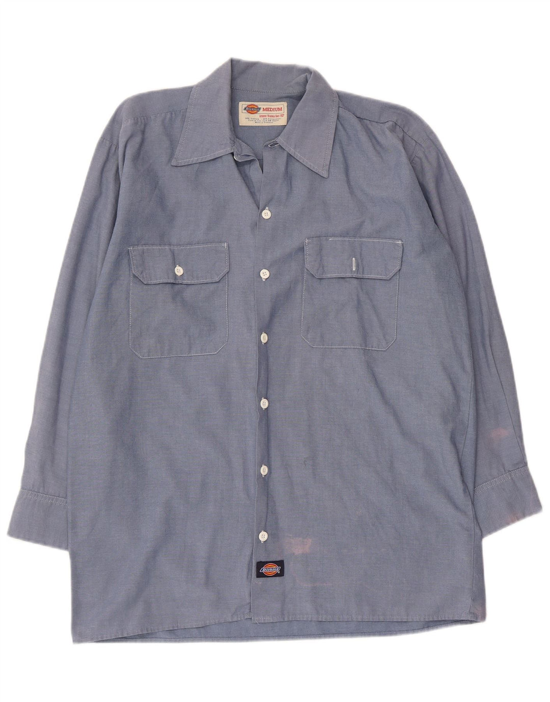 DICKIES Mens Shirt Medium Blue Cotton