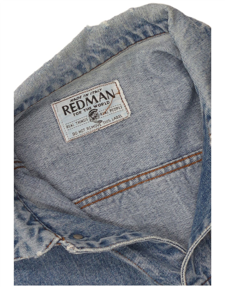 Vintage Mens Denim Jacket UK 38 Medium Blue
