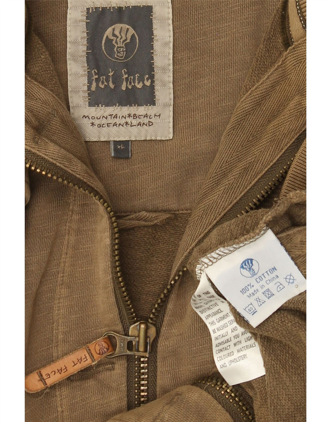 Fat Face Mens Utility Jacket XL Khaki Flecked Cotton