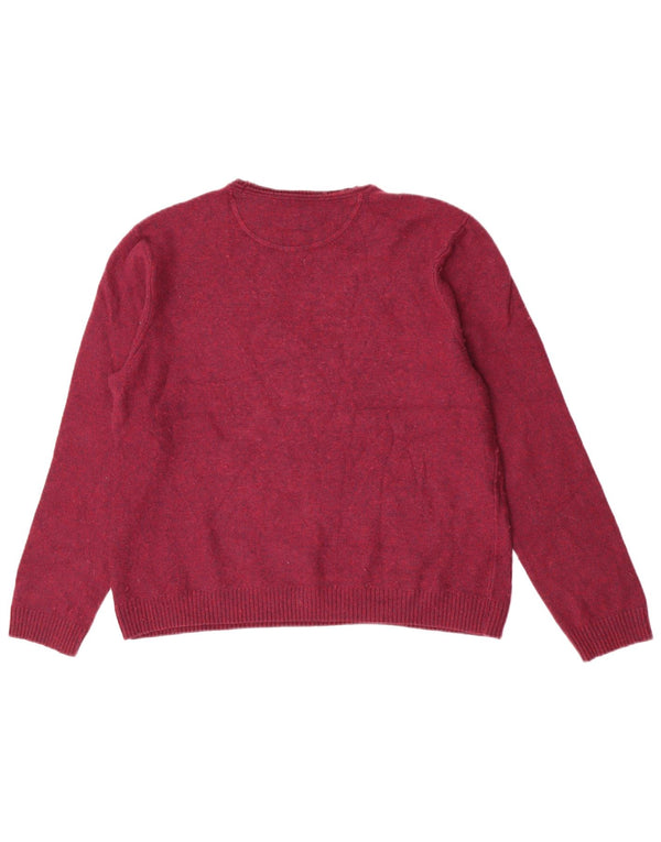 White Stuff Womens Crew Neck Jumper Sweater UK 20 2XL Maroon Flecked Cotton