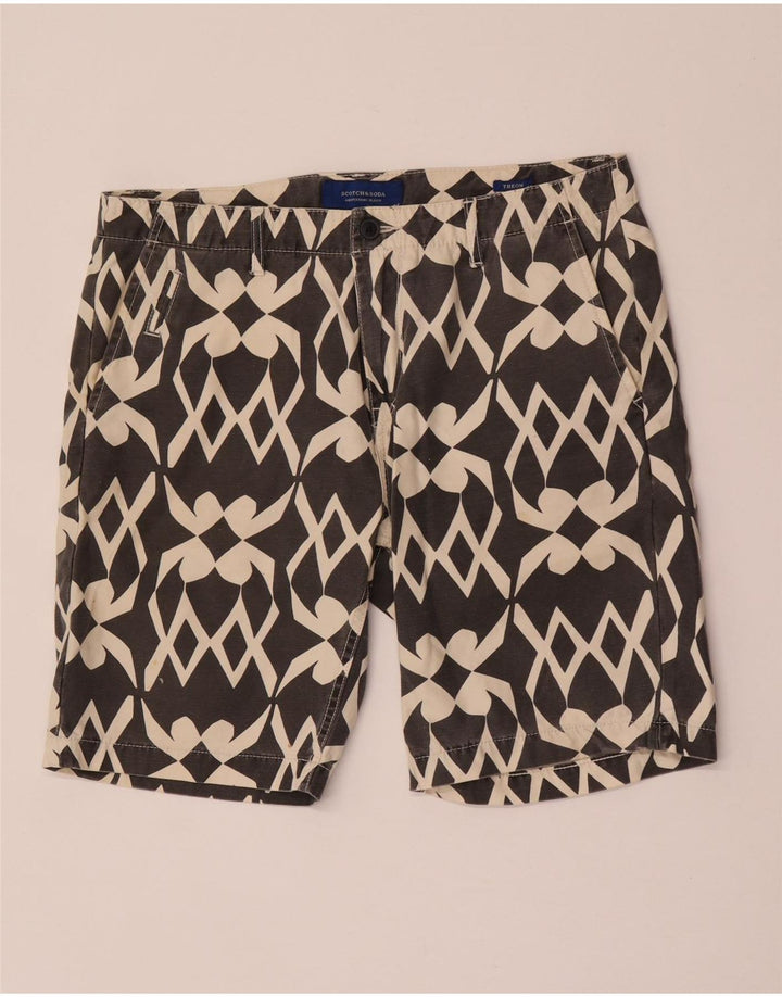 Scotch & Soda Mens Chino Shorts W32 Medium Black Geometric
