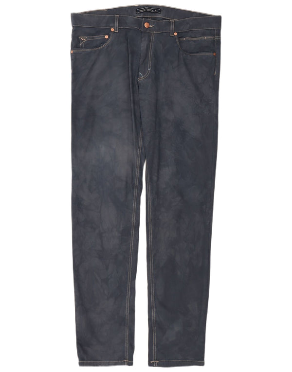 Harmont & Blaine Mens Slim Casual Trousers IT 52 XL W36 L34 Navy Blue