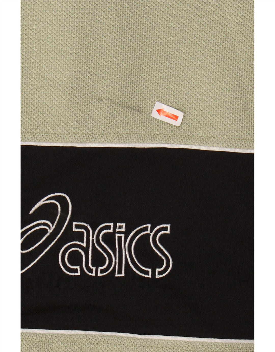 ASICS Mens Graphic Tracksuit Top Jacket Large Green Colourblock Polyester