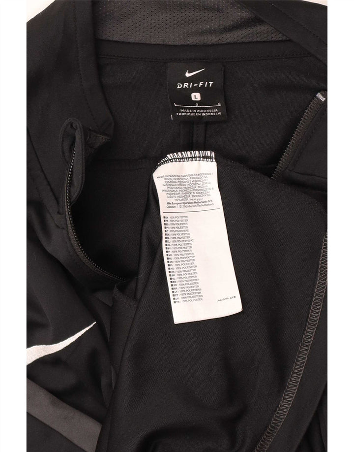 Nike Mens Tracksuit Top Jacket Large Black Polyester Sports