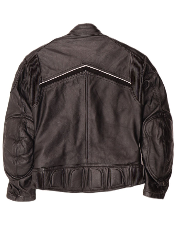 Louis Womens Motorstyle Leather Jacket EU 38 Medium Black Leather