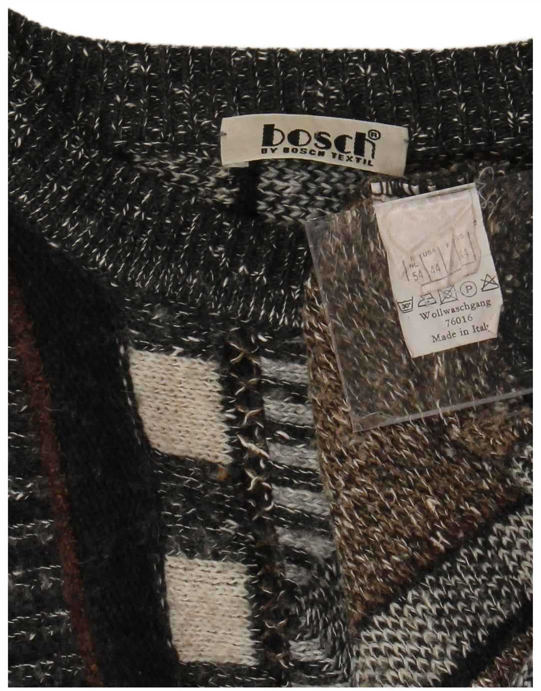 VINTAGE Mens Crew Neck Jumper Sweater UK 44 XL Multicoloured Striped