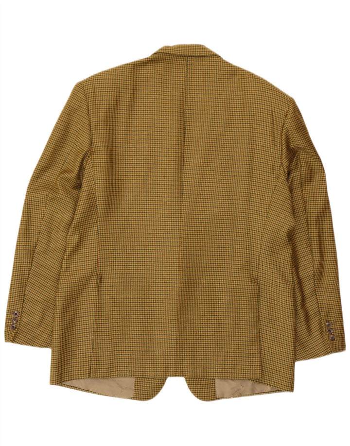 Trussardi Mens 2 Button Blazer Jacket IT 56 3XL Beige Houndstooth