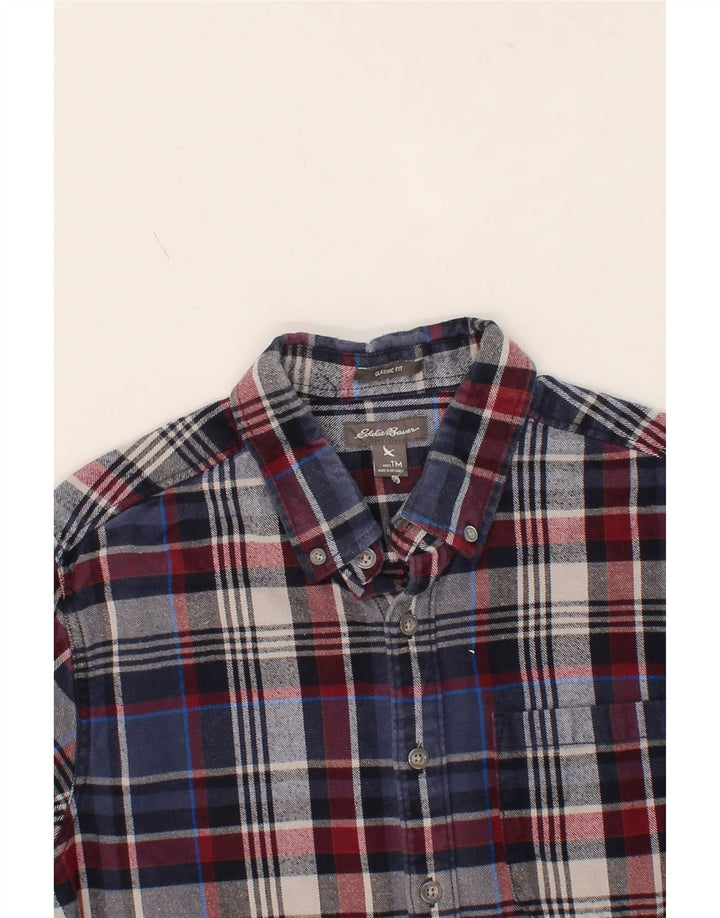 EDDIE BAUER Mens Classic Fit Flannel Shirt Medium Navy Blue Check Cotton Vintage Eddie Bauer and Second-Hand Eddie Bauer from Messina Hembry 
