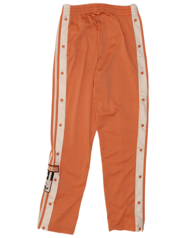 Adidas Womens Tracksuit Trousers UK 8 Small Orange Colourblock Polyester