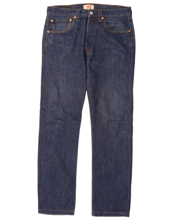 Levi's Mens 501 Straight Jeans W31 L34 Navy Blue Cotton