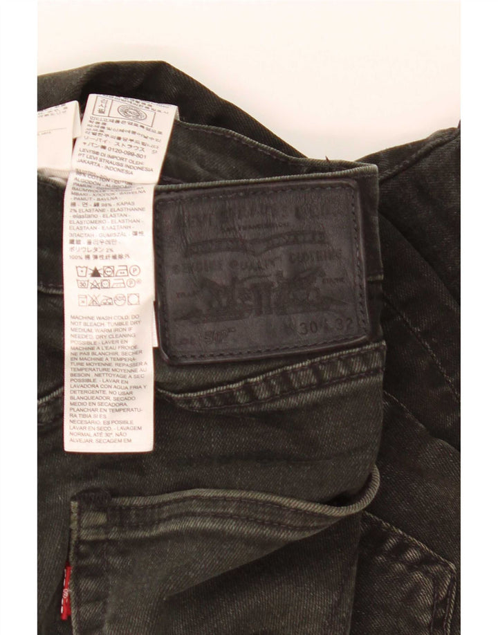 Levi's Mens 502 Straight Jeans W30 L32 Black Cotton