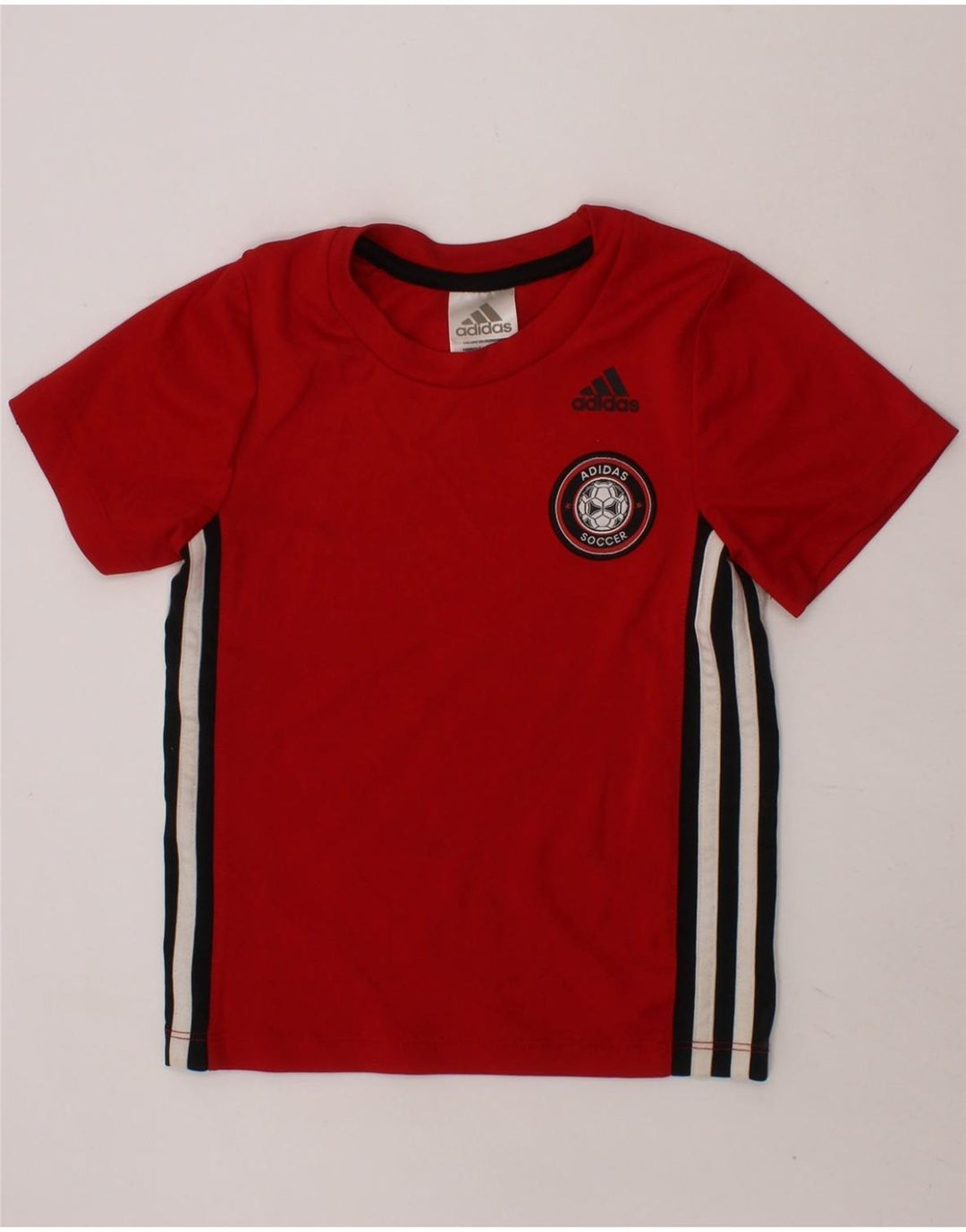 ADIDAS Boys T-Shirt Top 2-3 Years Red Polyester Vintage Adidas and Second-Hand Adidas from Messina Hembry 