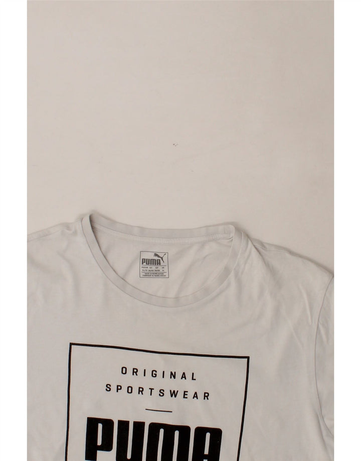 PUMA Mens Graphic T-Shirt Top XL White Vintage Puma and Second-Hand Puma from Messina Hembry 